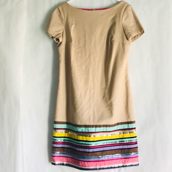 Muse Size 8 beige dress preowned - Picture 1 of 6